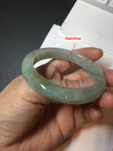 Load image into Gallery viewer, 52mm 100% natural certified light green/gray jadeite jade bangle AX130-0235
