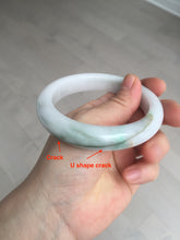 Load image into Gallery viewer, 59.7mm Certified Type A 100% Natural sunny green/white/brown/black Jadeite Jade bangle BK38-8346
