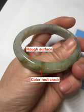 Load image into Gallery viewer, 51mm certified Type A 100% Natural icy watery dark green yellow black(WuJi) oval Jadeite Jade bangle BM111-2668
