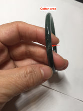 Load image into Gallery viewer, 57mm Certified Type A 100% Natural icy watery light green/blue/gray with flying snow Guatemala slim round cut Jadeite bangle BG197-2487
