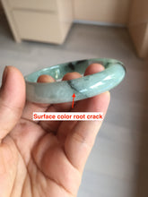 Load image into Gallery viewer, 59mm Certified Type A 100% Natural icy watery light green dark green Jadeite Jade bangle BP37-8908
