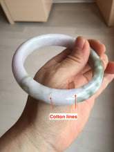 Load image into Gallery viewer, 62.5mm 100% natural certified light green purple pink jadeite jade bangle BN36
