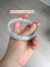 Load image into Gallery viewer, 58.7mm Certified Type A 100% Natural light green/white Jadeite Jade bangle BN15-7081
