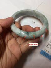 Load image into Gallery viewer, 59mm Certified Type A 100% Natural dark green/white/black Jadeite Jade bangle PA37-4165
