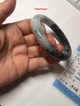 Load image into Gallery viewer, 卖了 55.5mm certified Type A 100% Natural black white light green (WuJi) Half Mountain, Half Water(半山半水) Jadeite Jade bangle PB157-58846
