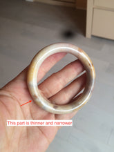 Load image into Gallery viewer, 53.8mm 100% natural beige yellow pink purple round cut a taste of the tropical Coral Jade (珊瑚玉) bangle SY22
