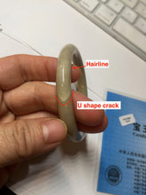 Load image into Gallery viewer, 50.5mm certified 100% natural Type A light yellow round cut jadeite jade bangle BS8-9570
