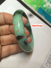 Load image into Gallery viewer, 56.6mm Certified Type A 100% Natural dark green/sunny green Jadeite Jade bangle K104-2840
