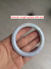 Load image into Gallery viewer, 54mm Certified type A 100%  Natural white/light purple round cut Jadeite bangle AC77-0319
