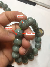 Load image into Gallery viewer, 13mm 100% natural type A dark green gray jadeite jade beads bracelet group BP146
