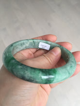 Load image into Gallery viewer, 60.5mm certified Type A 100% Natural sunny green gray black Jadeite Jade bangle BS81-9872
