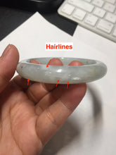 Load image into Gallery viewer, 54.7mm 100% natural type A icy watery light green/brown/black seaweed round cut jadeite jade bangle Q140-5253
