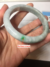 Load image into Gallery viewer, 60mm certified Type A 100% Natural sunny green gray white Jadeite Jade bangle AQ90-2854
