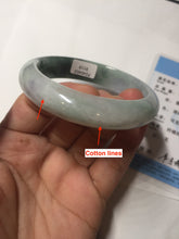 Load image into Gallery viewer, 54.5mm certified 100% natural icy watery oily dark green purple jadeite jade bangle B111-9119
