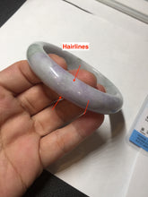 Load image into Gallery viewer, 57.8mm 100% natural certified light green purple yellow(FU LU SHOU) jadeite jade bangle N38-7344
