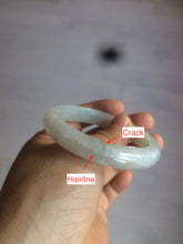 Load image into Gallery viewer, 52.5 mm Certified Type A 100% Natural sunny green/white Jadeite jade bangle m97-5059
