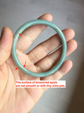 Load image into Gallery viewer, 55.2mm Type A 100% Natural green/blue/gray with brown flying dandelions slime round cut Jadeite Jade bangle BP134-4635
