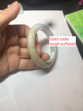 Load image into Gallery viewer, Reserved! Please don&#39;t order. Thanks. 55.5mm Certified 100% natural Type A sunny green/purple/yellow (FU LU SHOU) jadeite jade bangle AM74-5349
