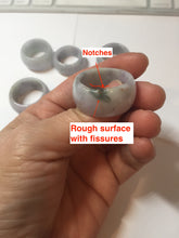 Load image into Gallery viewer, 100% natural type A light purple/green/white broad jadeite jade band ring thumb ring Pb42
