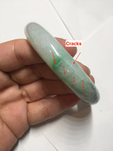 Load image into Gallery viewer, 56mm certified 100% natural icy watery light white/sunny green jadeite jade bangle BN72-3878
