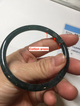Load image into Gallery viewer, 56mm Certified Type A 100% Natural dark green/blue/gray Guatemala slim round cut Jadeite bangle PD16-4447
