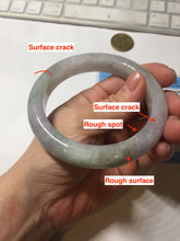 Load image into Gallery viewer, 60.5mm Certified Type A 100% Natural icy watery green/purple chubby Jadeite Jade bangle PB236-9536
