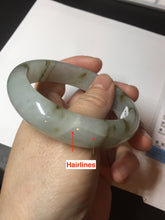 Load image into Gallery viewer, 57mm Certified type A 100% Natural icy watery light green brown The illusionary world Jadeite bangle BL116-9434
