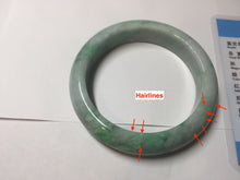 Load image into Gallery viewer, 55.7mm certified type A 100% Natural sunny green Jadeite Jade bangle B114-8228
