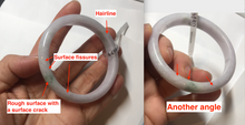 Load image into Gallery viewer, 53.5mm certified 100% natural light green purple slim jadeite jade bangle PC39-4034

