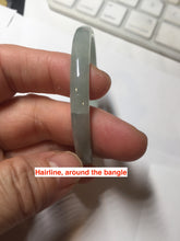 Load image into Gallery viewer, 50mm certified 100% natural Type A icy watery light green with green floating flower slim jadeite jade bangle PA122-(5484)
