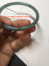 Load image into Gallery viewer, 60.1mm Certified Type A 100% Natural green/ blue/ black/ grey slim round cut Guatemala Jadeite bangle PC68-7022
