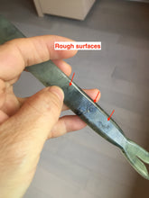 Load image into Gallery viewer, 22cm 100% Natural light green black Xiu Jade Serpentine vantage fish square style hairpin AW20
