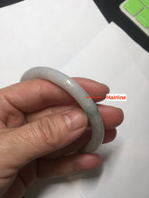 Load image into Gallery viewer, 55.5 mm Certified type A 100% Natural light  green brown white slim round cut Jadeite bangle GL28-12-9451
