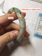Load image into Gallery viewer, 59mm certified 100% natural Type A green purple yellow(FU LU SHOU) white jadeite bangle PD159-6290
