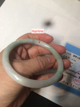 Load image into Gallery viewer, 58.2mm certificated Type A 100% Natural light green/purple slim round cut Jadeite Jade bangle BG54-2950
