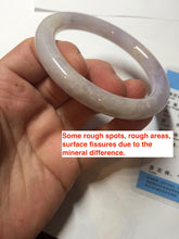 Load image into Gallery viewer, 55.5mm Certified Type A 100% Natural light purple white round cut Jadeite bangle PA110-6566
