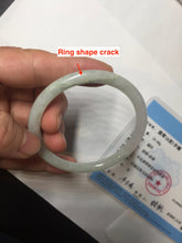 Load image into Gallery viewer, 54mm Certified type A 100% Natural icy watery light green purple round cut Jadeite bangle PB182-9126
