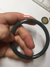 Load image into Gallery viewer, 55mm Certified Type A 100% Natural dark green/blue/gray Guatemala slim round cut Jadeite bangle PA84-1027
