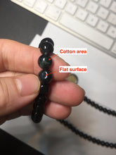 Load image into Gallery viewer, 7.5mm 100% natural type A black/dark green (Mocui, 墨翠)  jadeite jade bead necklace BN78
