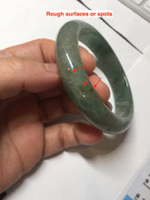Load image into Gallery viewer, 57.5mm Certified 100% natural Type A icy watery oily dark green/gray(老油青) jadeite jade bangle PB160-0372
