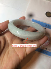 Load image into Gallery viewer, 58.3mm Certified 100% natural Type A light green/white chubby jadeite jade bangle BF78-4501
