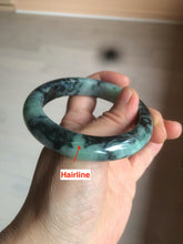 Load image into Gallery viewer, 55.5mm Certified Type A 100% Natural dark green/blue/black Jadeite Jade bangle AZ48-9770
