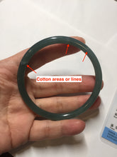 Load image into Gallery viewer, 59.3mm Certified Type A 100% Natural dark green/blue/gray Guatemala slim round cut Jadeite bangle BP192-2456
