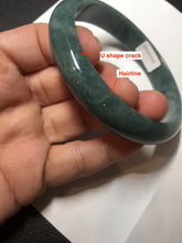 Load image into Gallery viewer, 62.3mm Certified Type A 100% Natural dark green/blue/gray/black Guatemala Jadeite jade bangle BK49-2323
