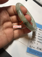 Load image into Gallery viewer, 54.2mm Certified type A 100% Natural light green yellow brown floating seaweed round cut Jadeite bangle E88-6622
