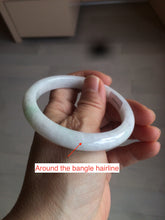 Load image into Gallery viewer, 55.5mm Certified 100% natural Type A sunny green/white jadeite jade bangle BH28-5421
