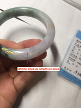 Load image into Gallery viewer, 57.9mm 100% Natural type A dark greenpurple carved and golden-painted Jadeite Jade bangle BP168-0261
