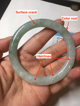 Load image into Gallery viewer, 56.3mm certified natural 100% natural Type A light green round cut jadeite jade bangle BP7-4989
