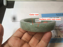 Load image into Gallery viewer, 55.7mm certified type A 100% Natural light green/gray square style Jadeite Jade bangle AX100-1500
