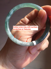 Load image into Gallery viewer, 59.5mm Certified Type A 100% Natural dark green/blue/gray with Guatemala slim round cut Jadeite bangle BG202-8832
